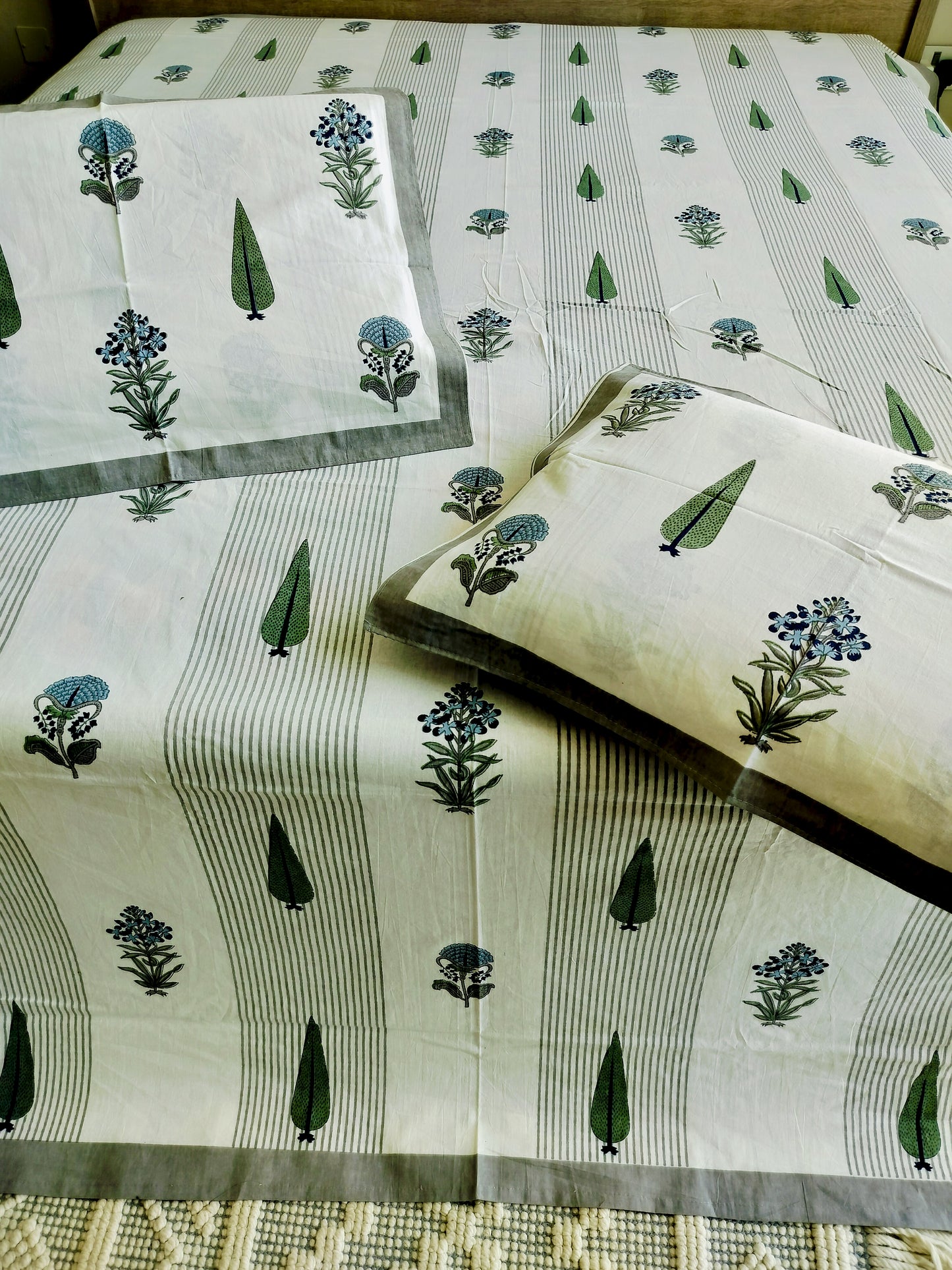 Percale Hand block Bedsheet