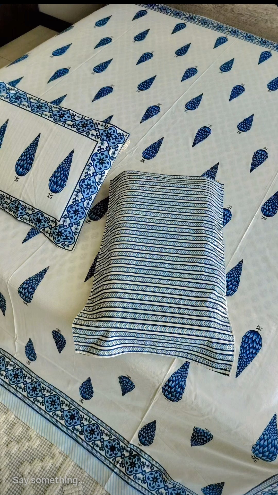 Elegant Blue King Size Bedsheet