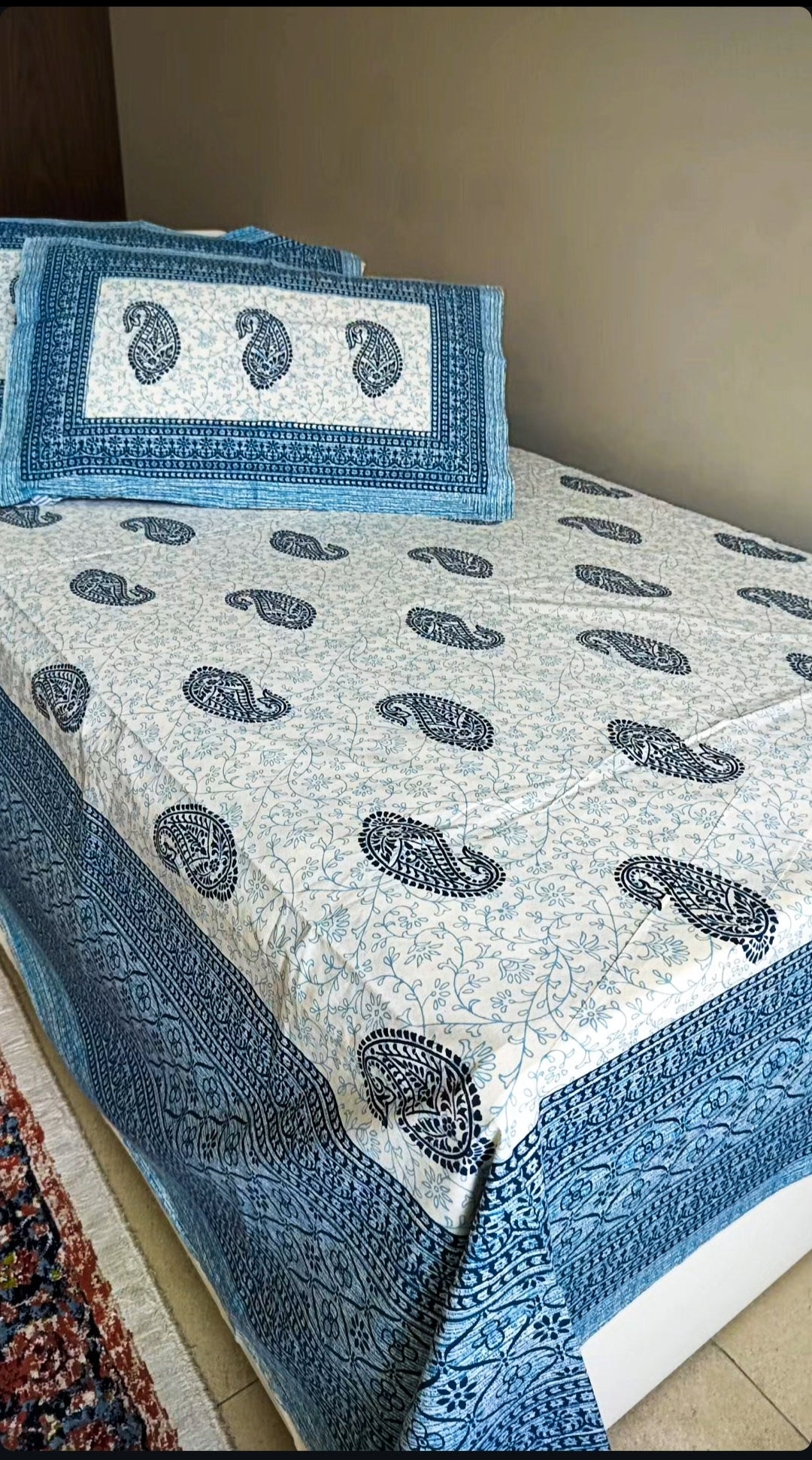 Jaipuri Pure Cotton Bedsheet(Single Bed)