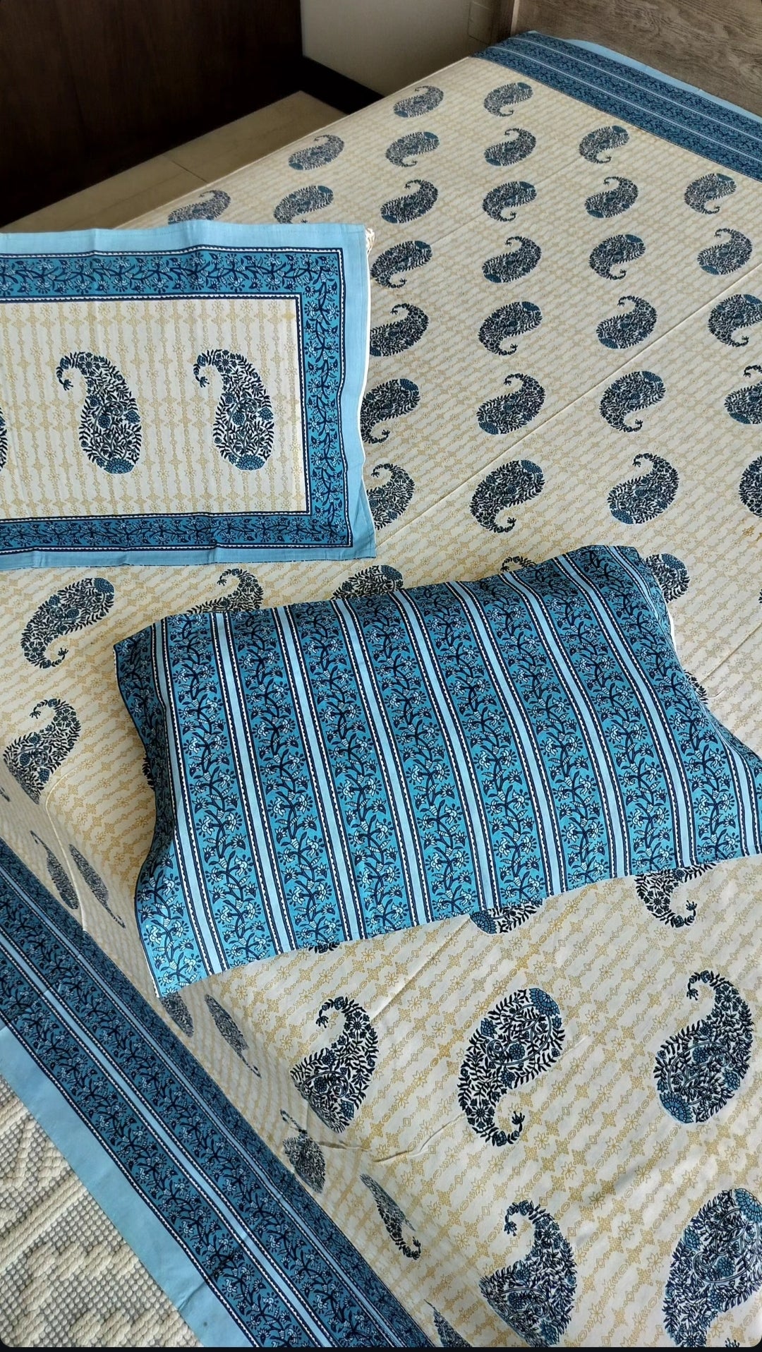 Blue Pure Cotton Bedsheet