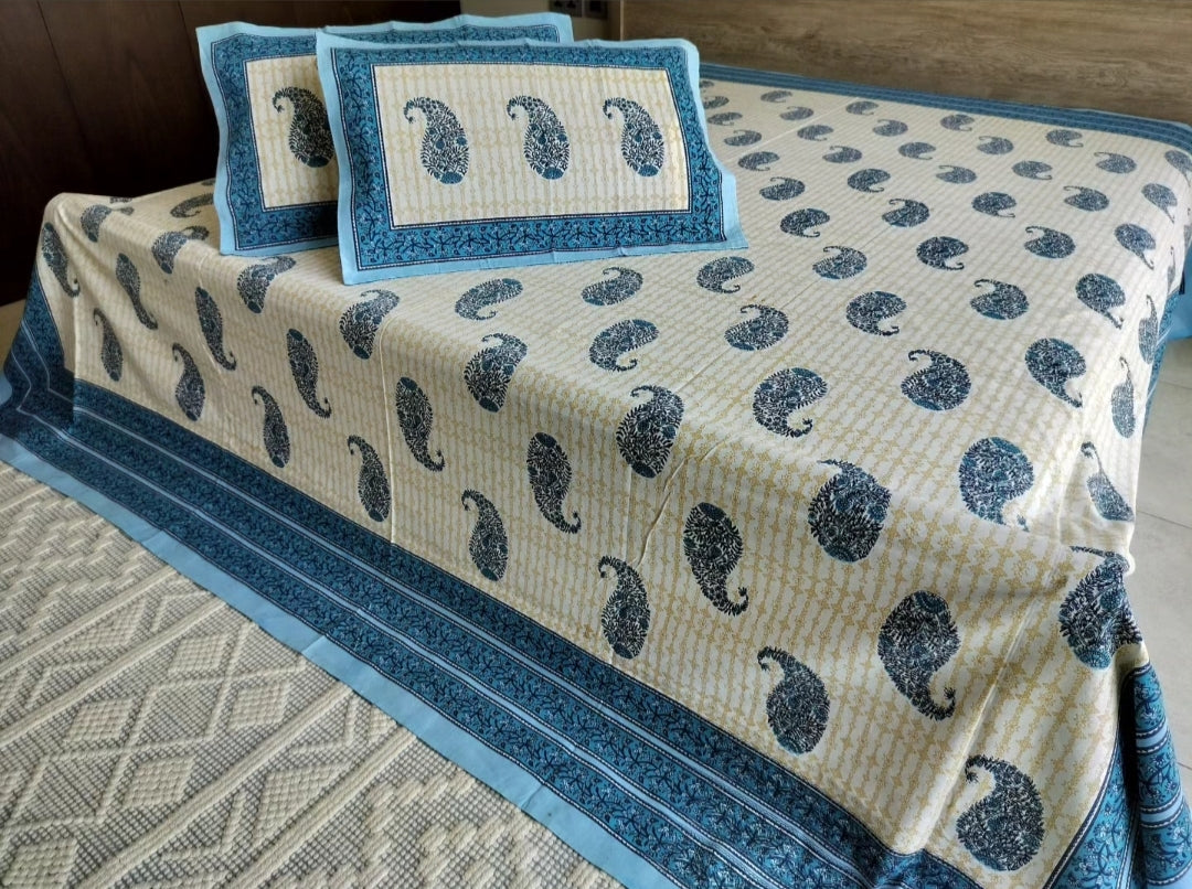 Blue Pure Cotton Bedsheet