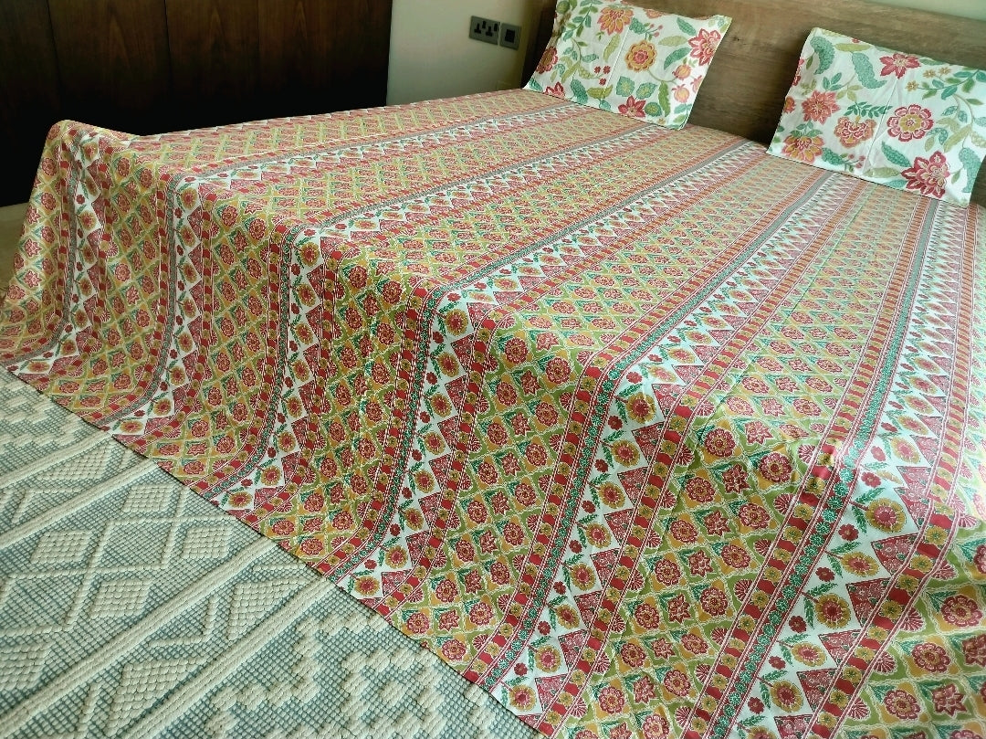 Traditional Hand block Bedsheet