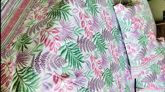 Botanic Whisper – Premium Handblock Bedsheet Set