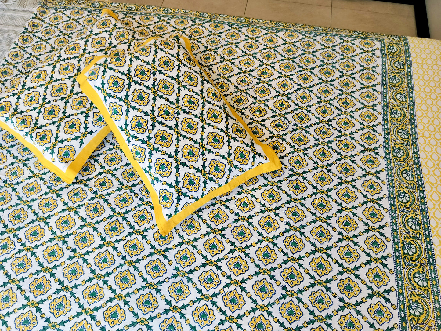 Sunlight Blooms hand crafted bedsheets