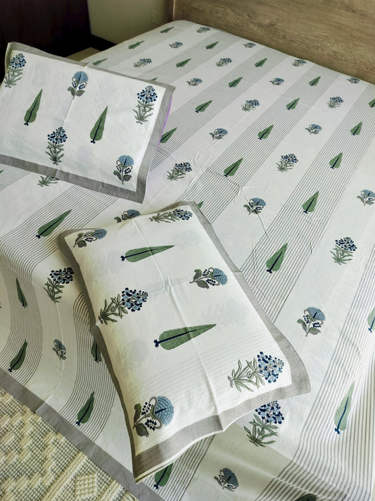 Percale Hand block Bedsheet