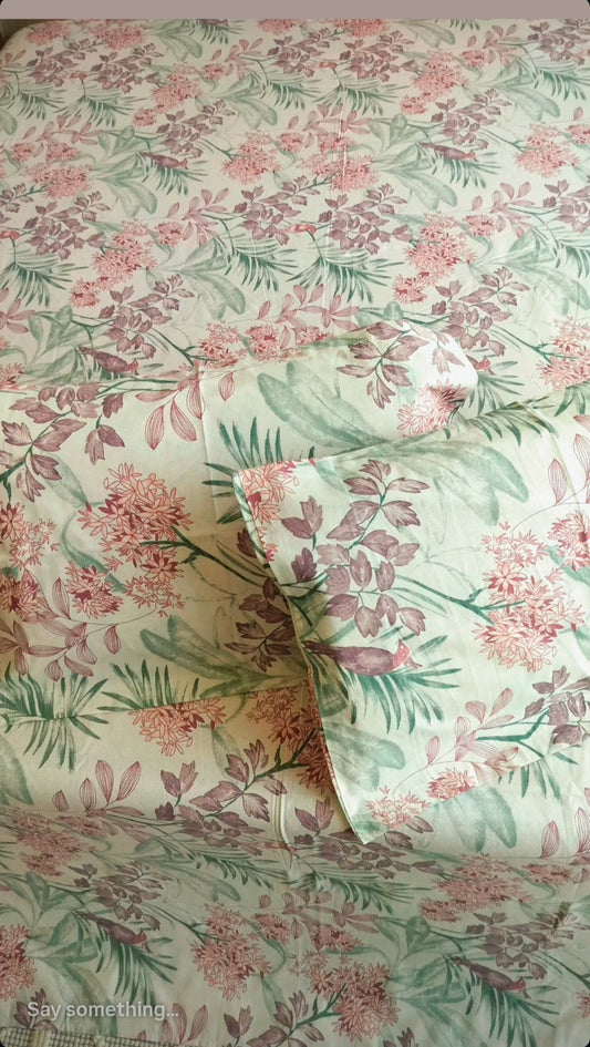 Floral pastel shade Bedsheet