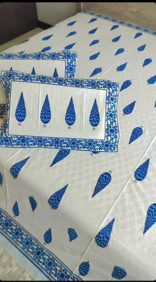 Elegant Blue King Size Bedsheet