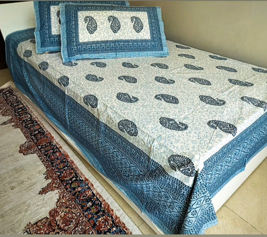 Jaipuri  Pure Cotton Bedsheet(Single Bed)