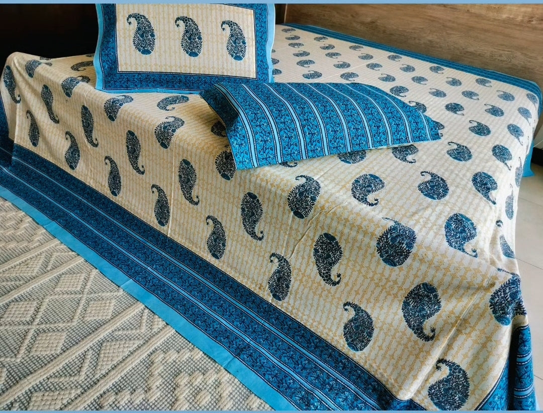 Blue Pure Cotton Bedsheet