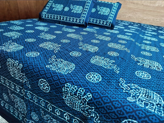 Indigo Traditional Bedsheet