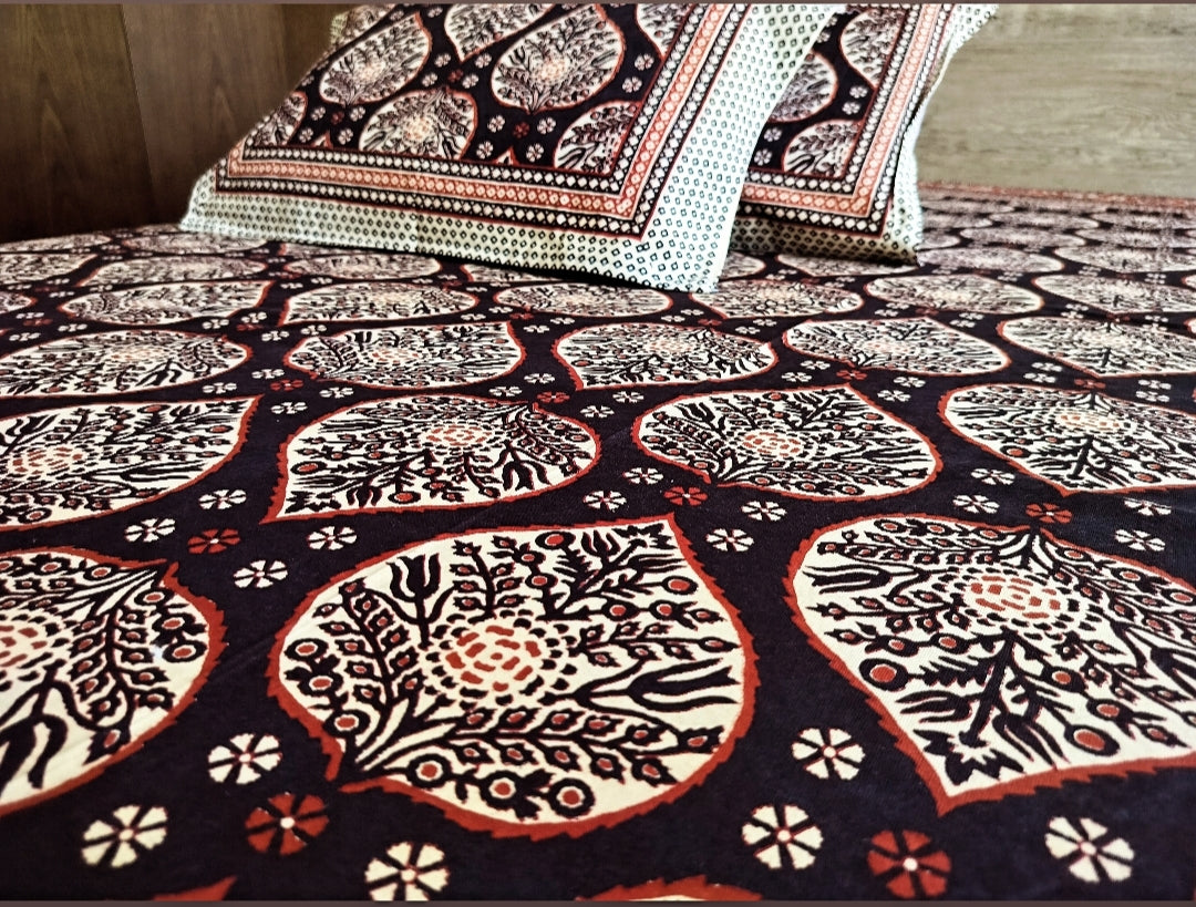 Handcrafted Baghru Hastkala Bedsheet