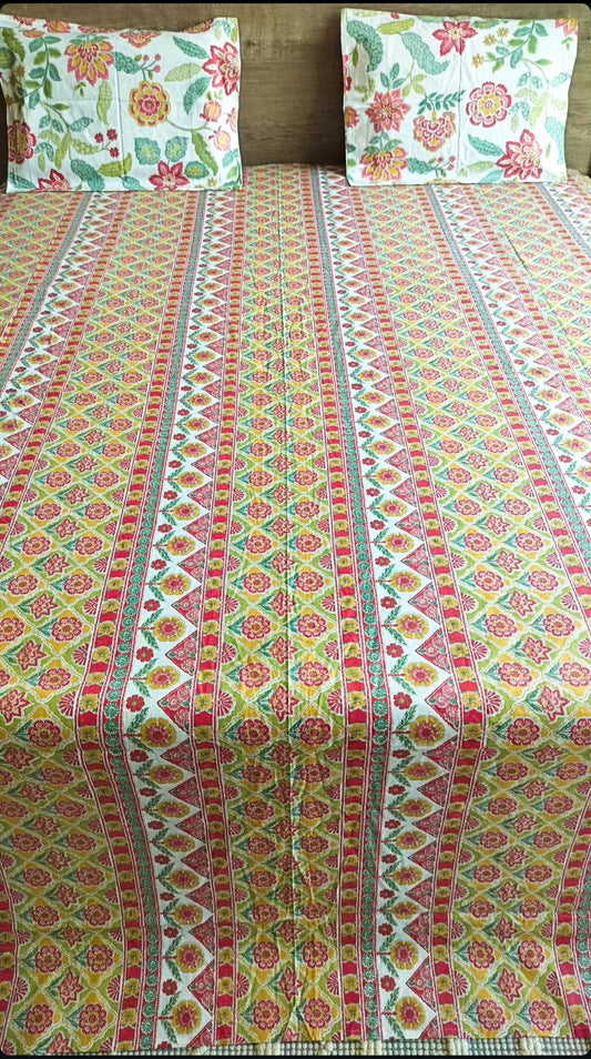 Traditional Hand block Bedsheet