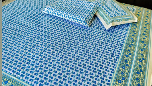 Jaipuri hand block Bedsheet