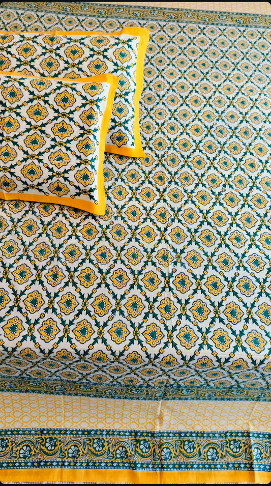 Sunlight Blooms hand crafted bedsheets