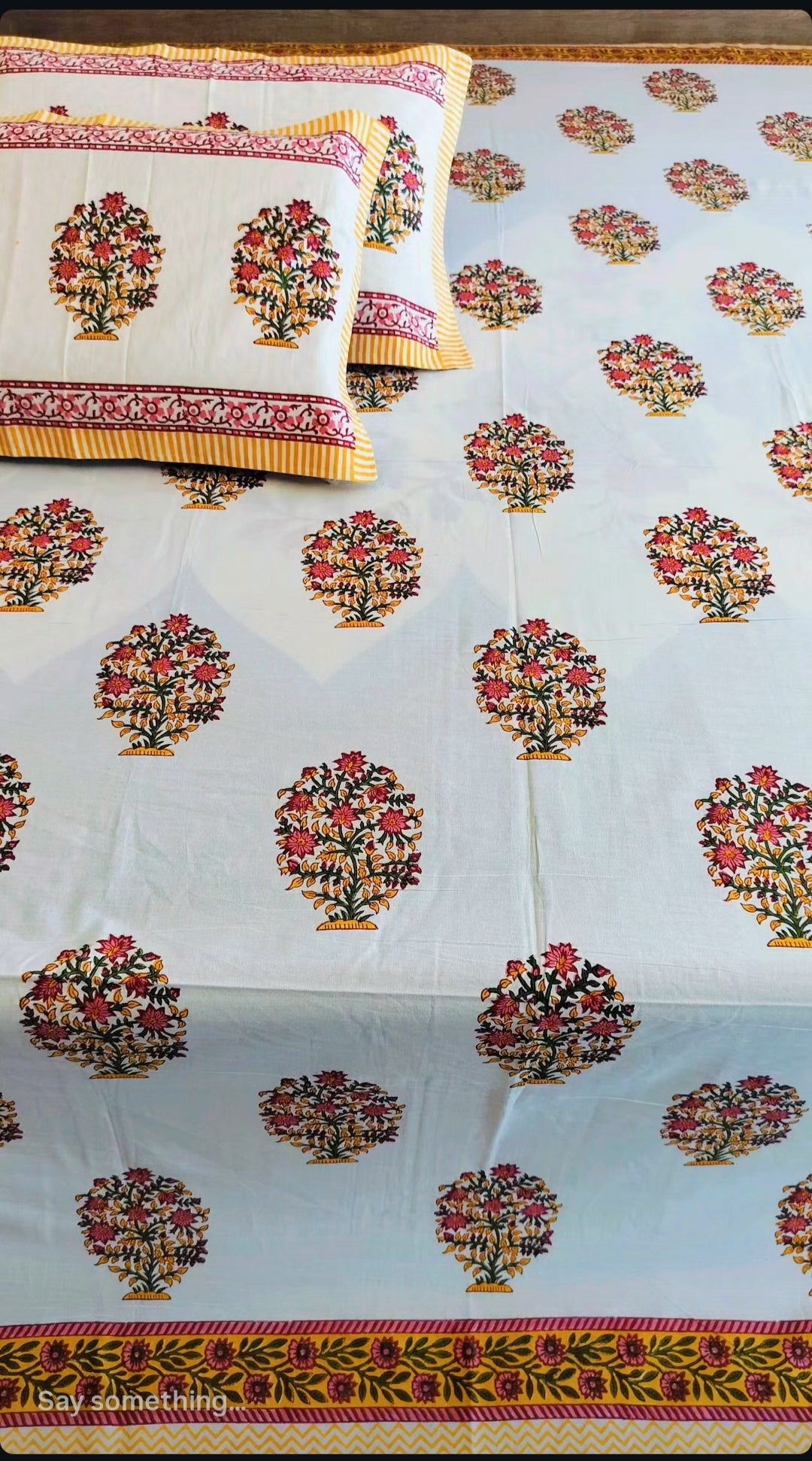 Blooming Heritage Hand crafted Bedsheet