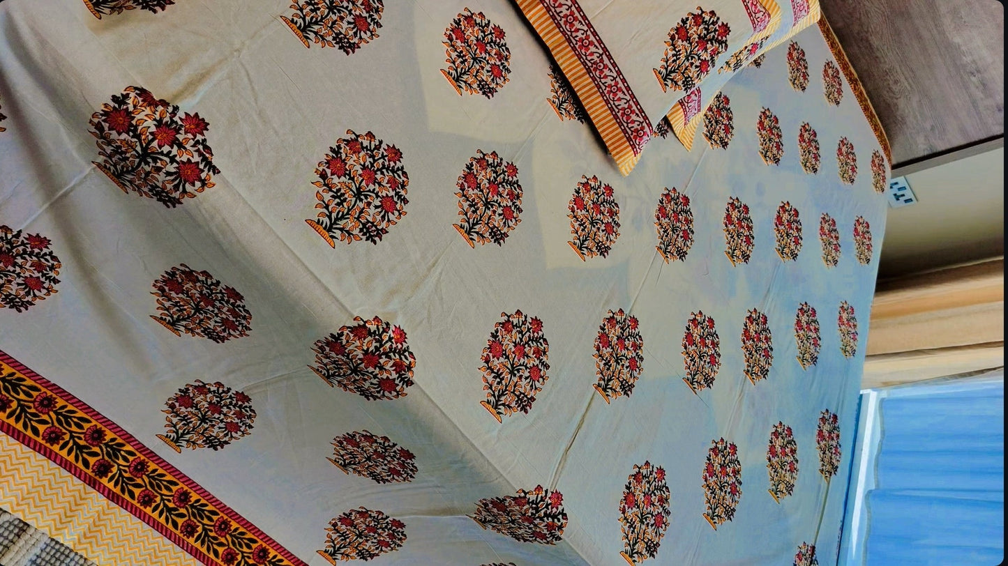 Blooming Heritage Hand crafted Bedsheet