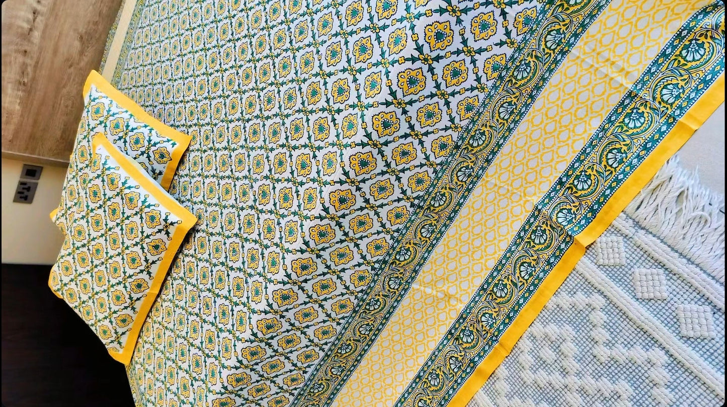 Sunlight Blooms hand crafted bedsheets