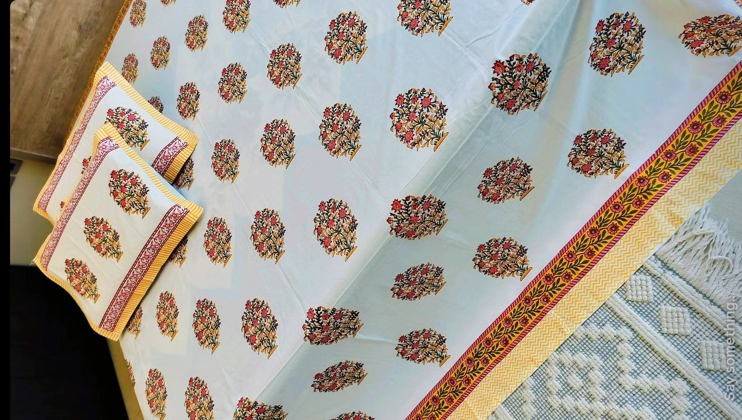Blooming Heritage Hand crafted Bedsheet
