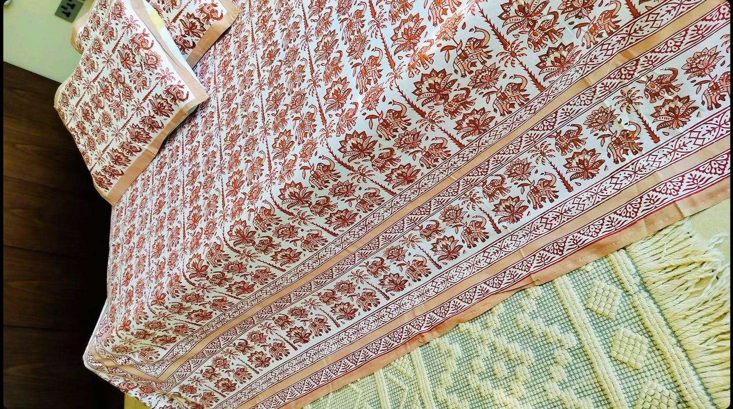 Royal Safari Elegance hand crafted Bedsheet