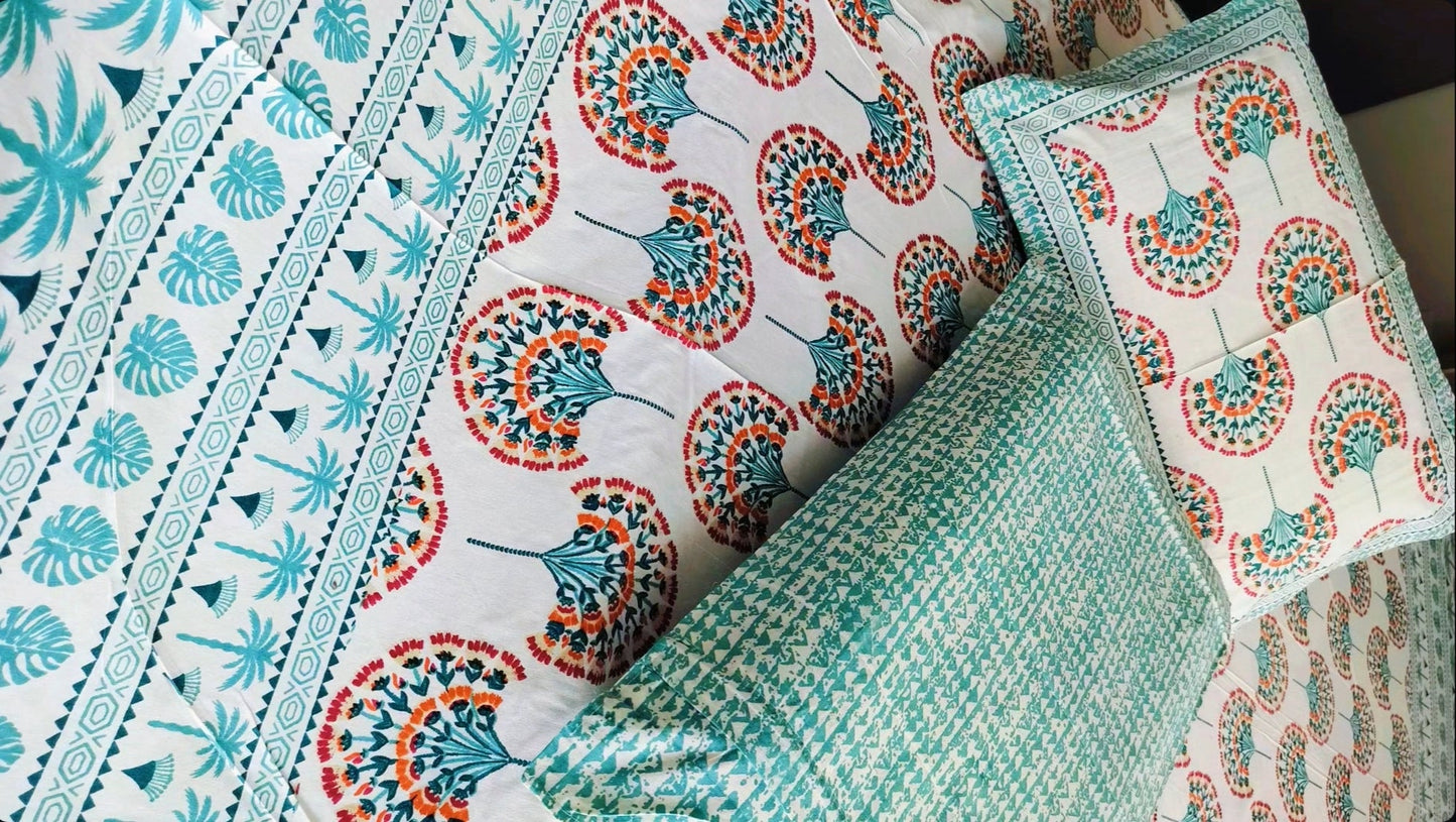 Turquoise Carnival Handblock Set