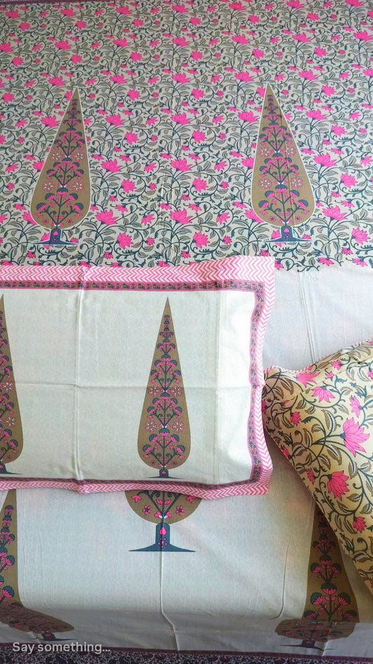 Pastel Shade Super King Cotton Bedsheet