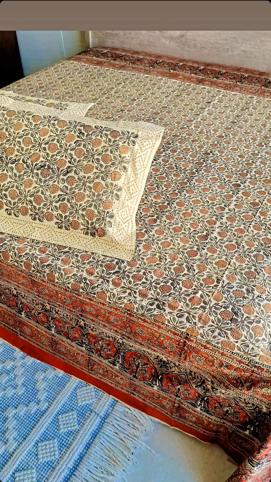 Pure Cotton Handblock Bedsheet