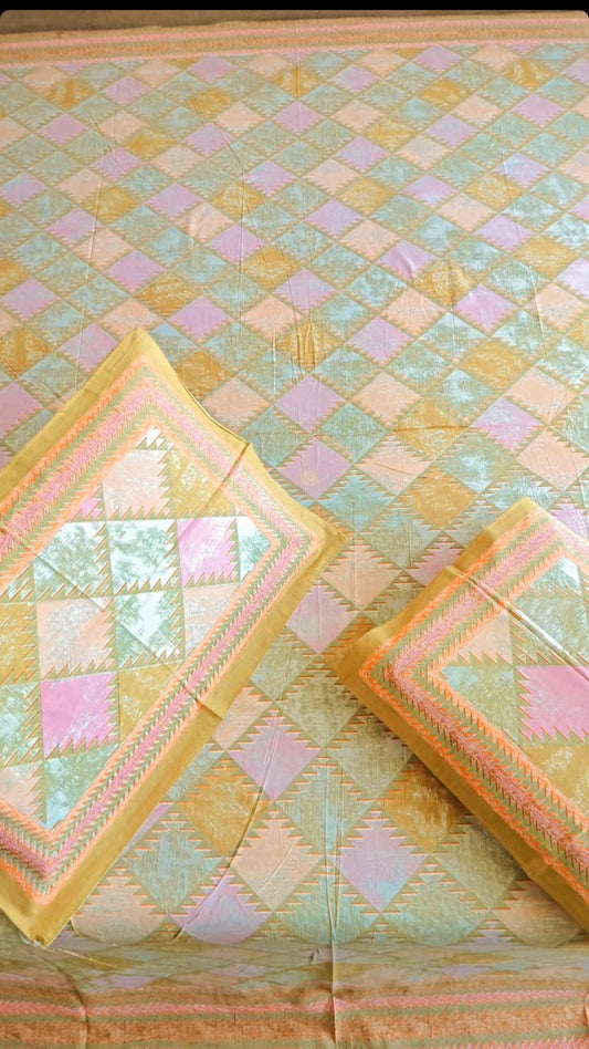 Pastel Elegance Super King Cotton Bedsheet